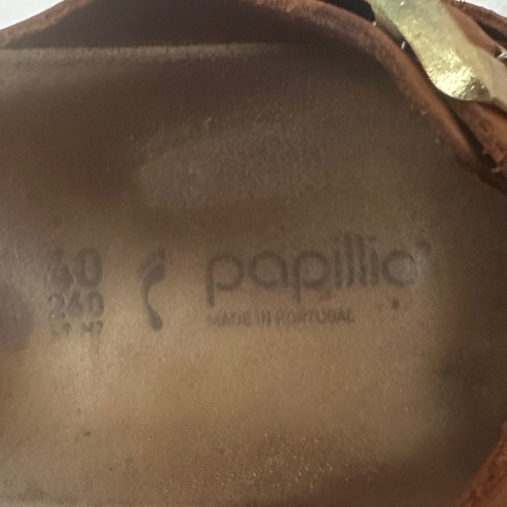 Papillio by Birkenstock Cognac Leather Double-Buckle Sandals - Picture 7 of 10